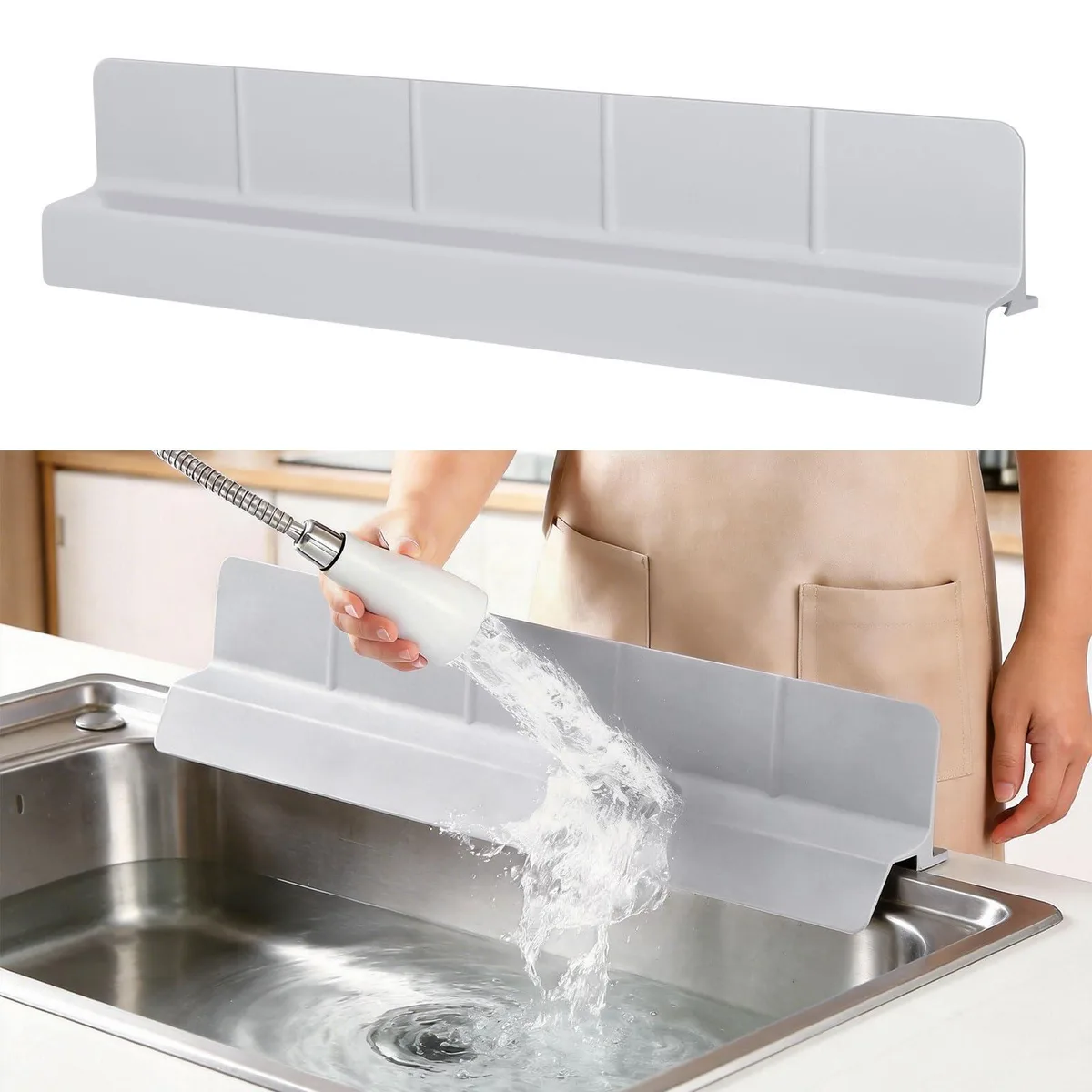 23-inch flexible silicone water guard with suction cups
