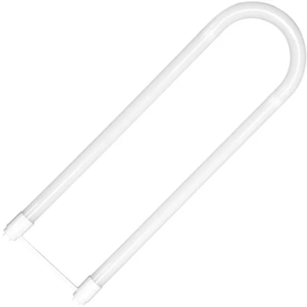 U-shaped T8 LED tube, transparent plastic housing, medium bi-pin base