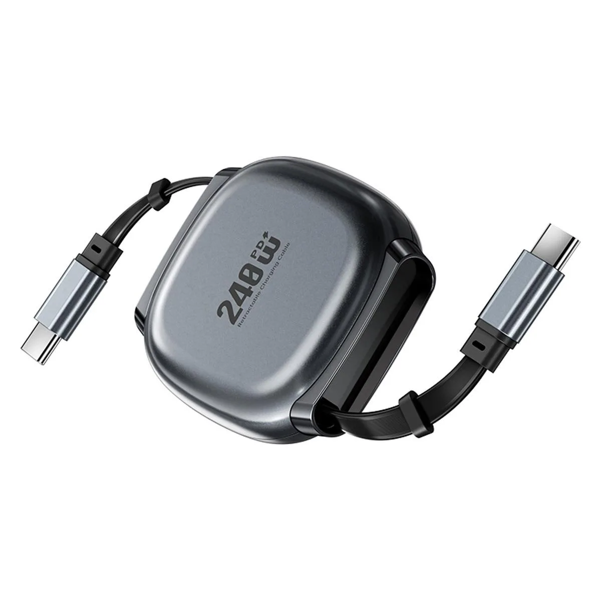 AJMRTC AJMRTC Retractable USB C to USB C Cable 240W 3.3FT black — product photo