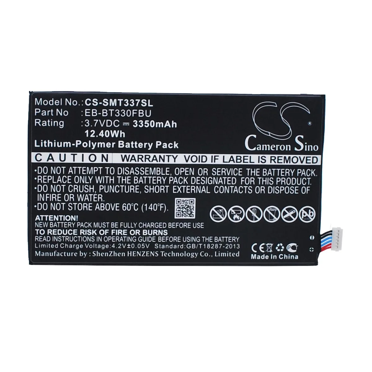 Cameron &amp; Co Cameron &amp; Co DS-CS-SMT337SL battery 3.35 Ah — product photo