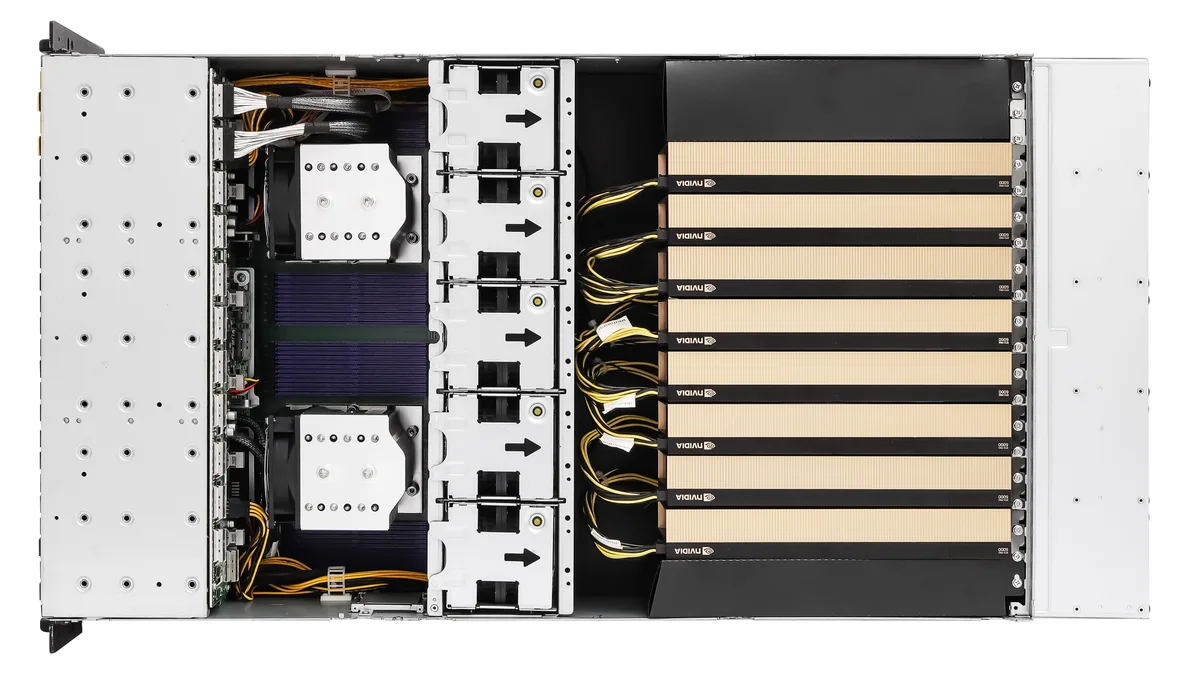 ASRock Rack ASRock Rack 4U8G-TURIN2/RF barebone server 4U 8 GPU 20×2.5 SATA 4×NVMe — product photo