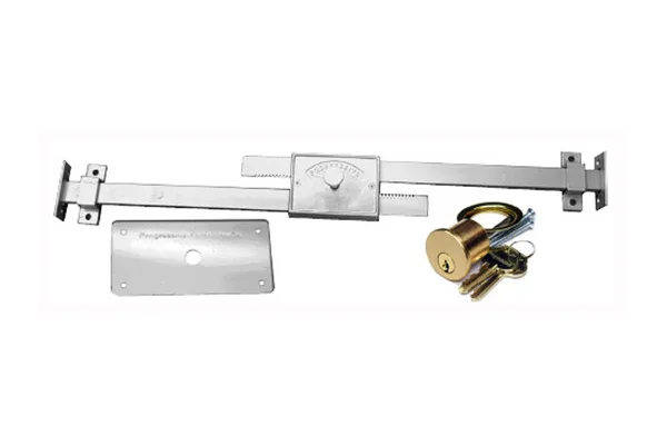 Heavy-duty double-bar door lock with cylinder guard plate and cross bars