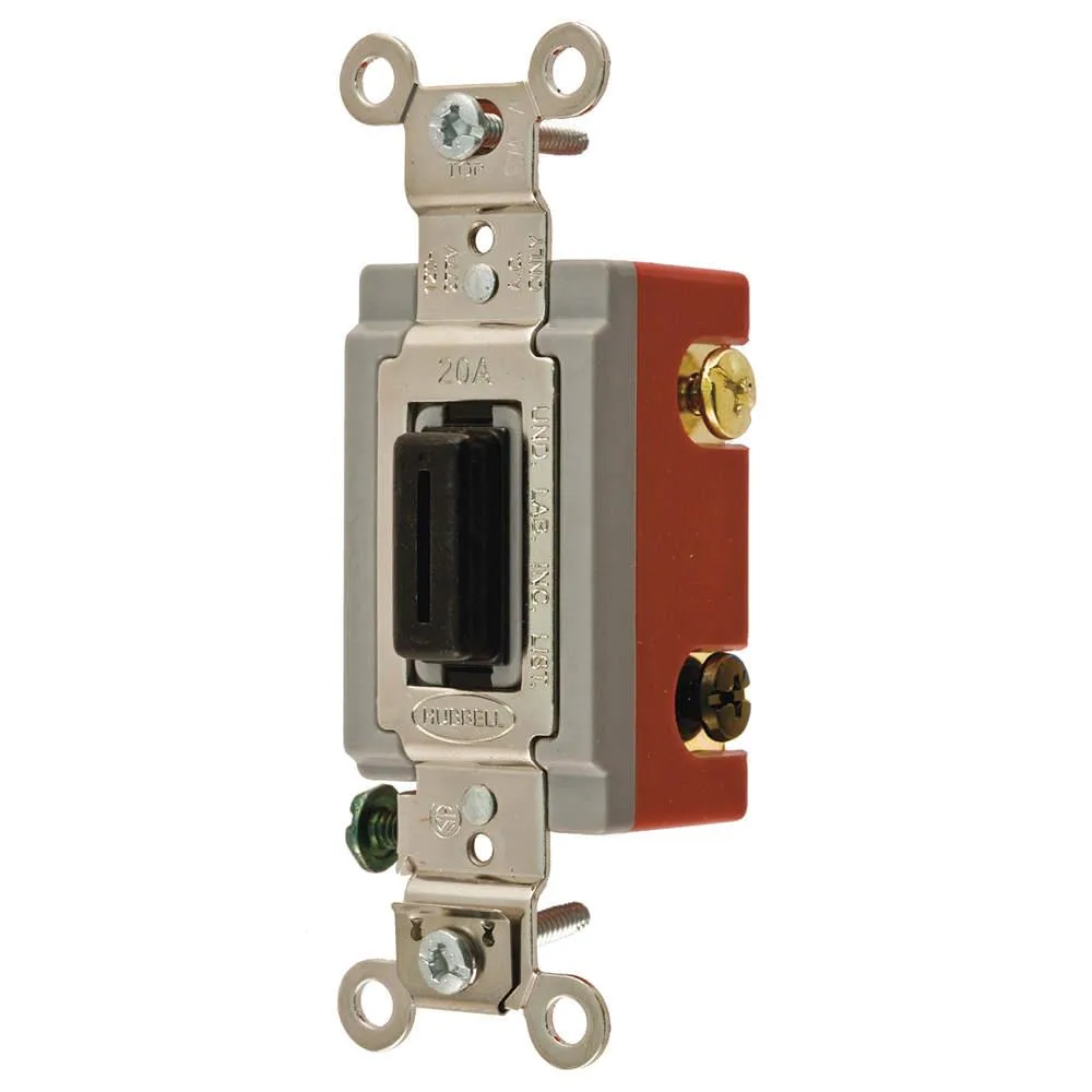 Hubbell Incorporated Hubbell Incorporated HBL1223L 3-Way Locking Switch Brown 20A 120/277V — product photo