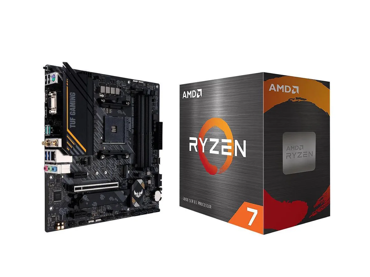 ASUS ASUS TUF GAMING B550M-E WIFI AMD motherboard with Ryzen 7 5700X — product photo