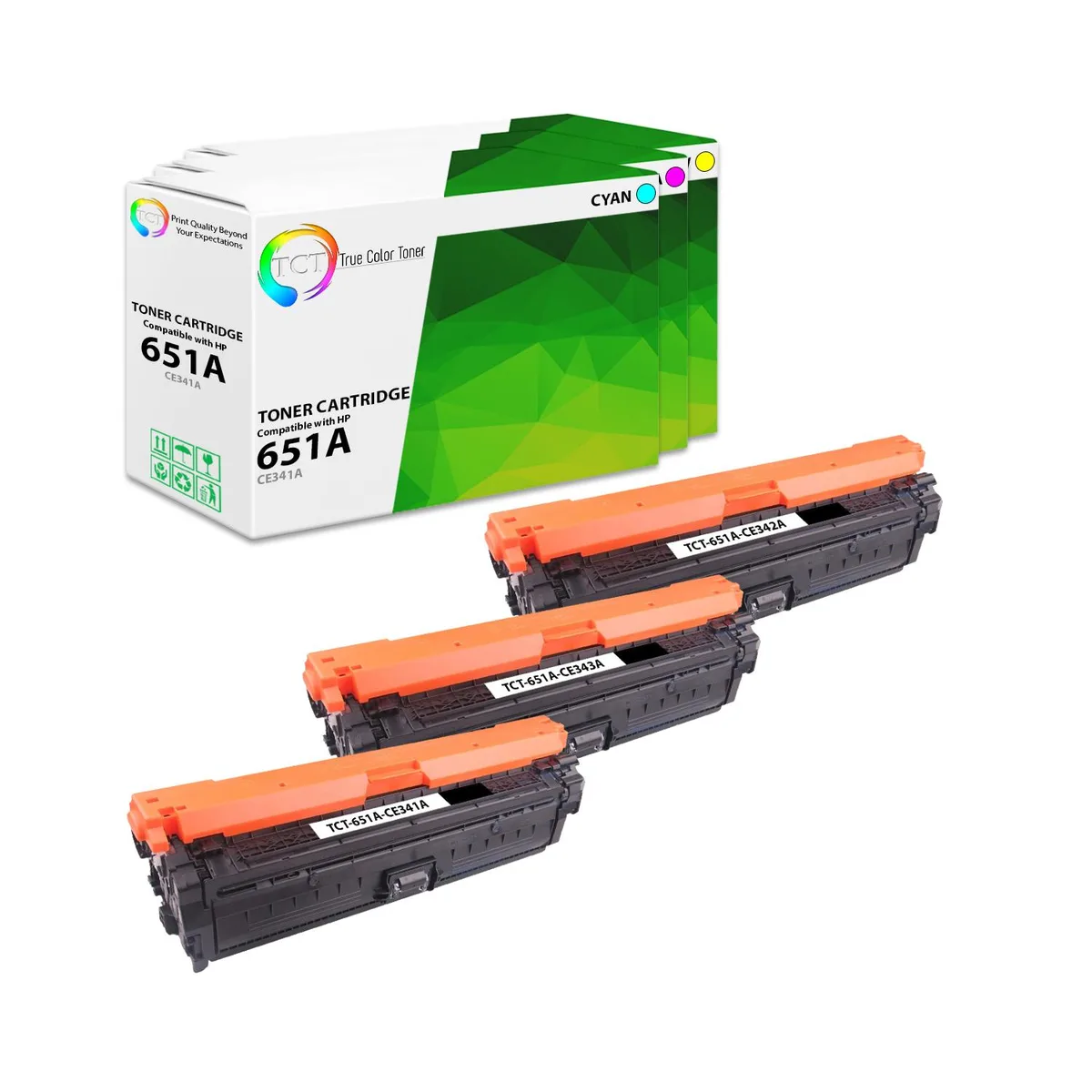 True Color Toner True Color Toner 651A 3-colour toner cartridge 3 pack — product photo