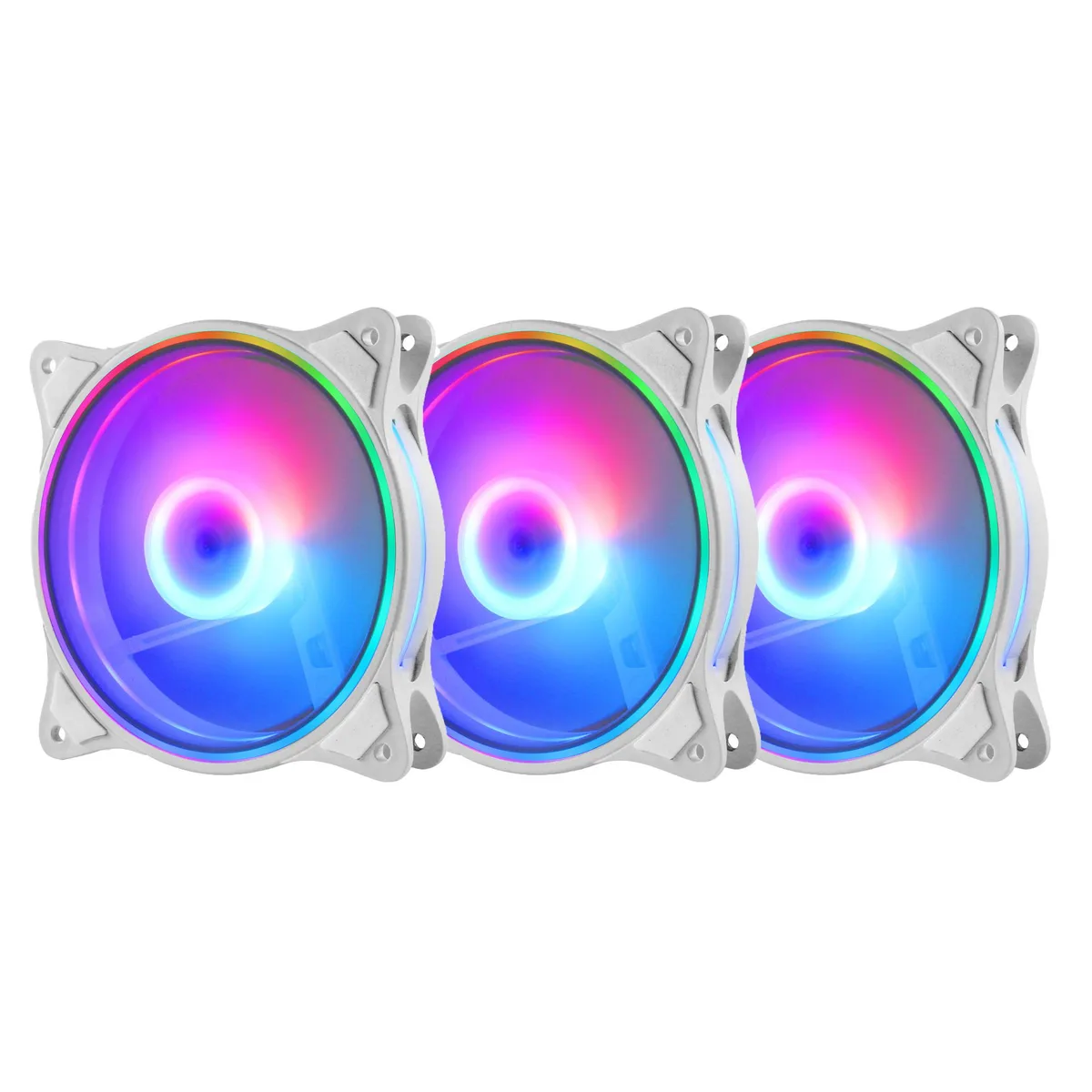 PANO-MOUNTS PANO-MOUNTS 120mm ARGB PWM Case Fan 3-Pack White — product photo