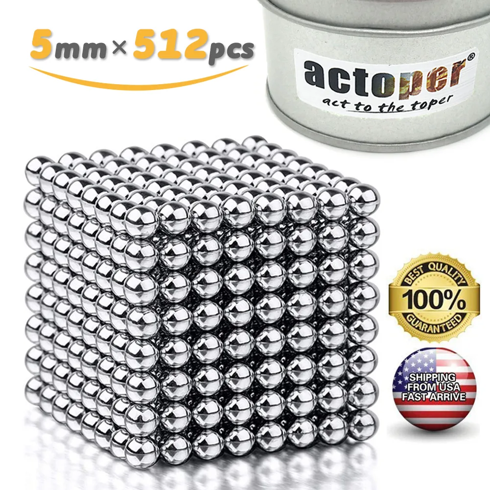 actoper actoper 512 Pcs 5mm Magnetic Balls Silver Learning Toy — product photo