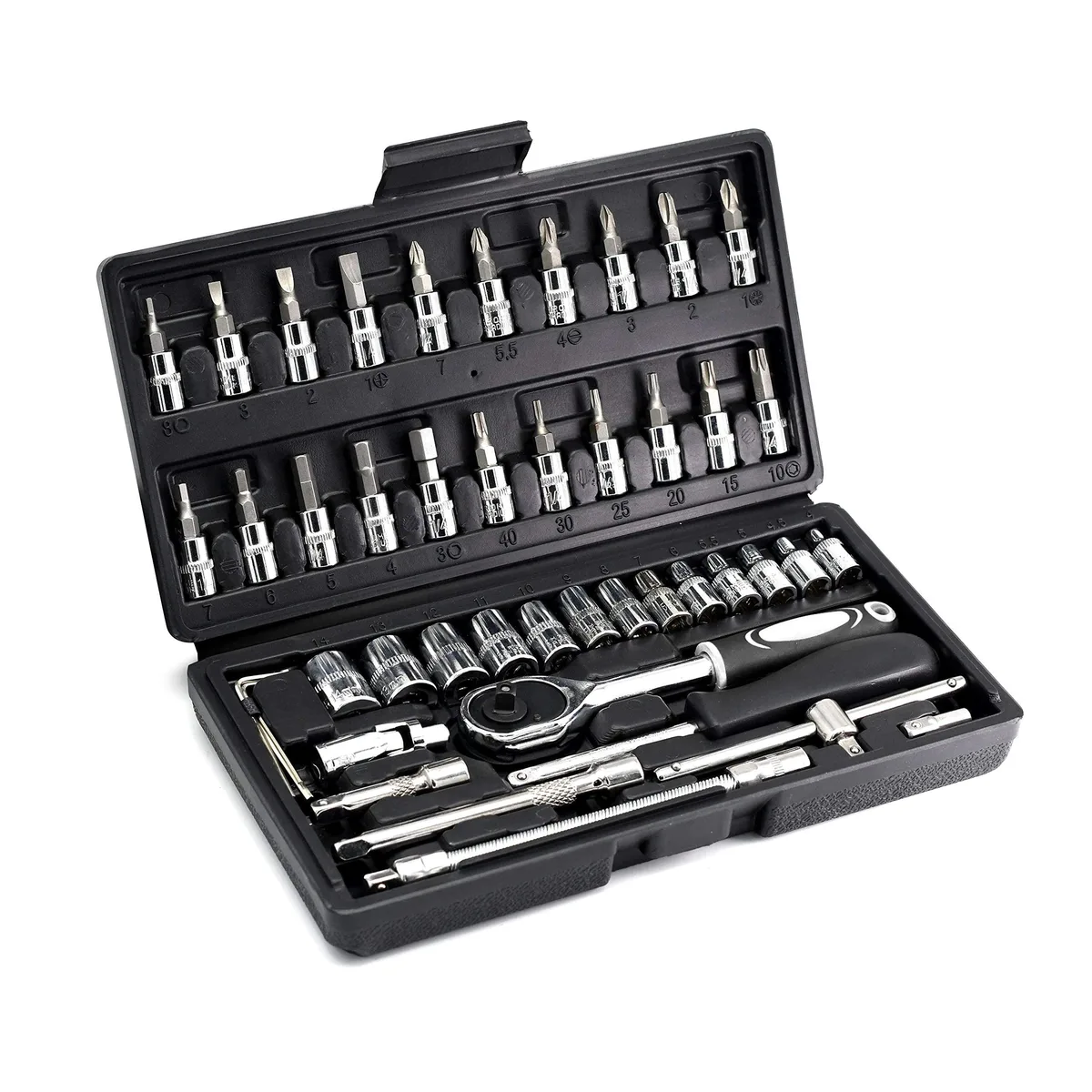 YUFANYA sw01 46pcs 1/4" Drive Socket Set 4-14mm — product photo