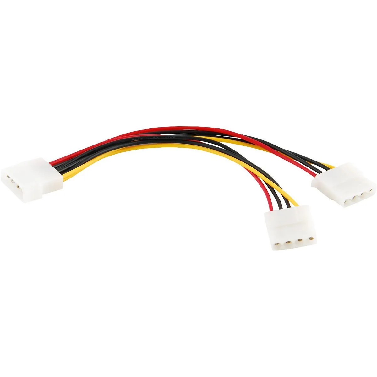 TeKit TeKit NTRC100130W Molex 4-pin Male to 2x Female Y-Splitter Cable Black &amp; Blood Red — product photo