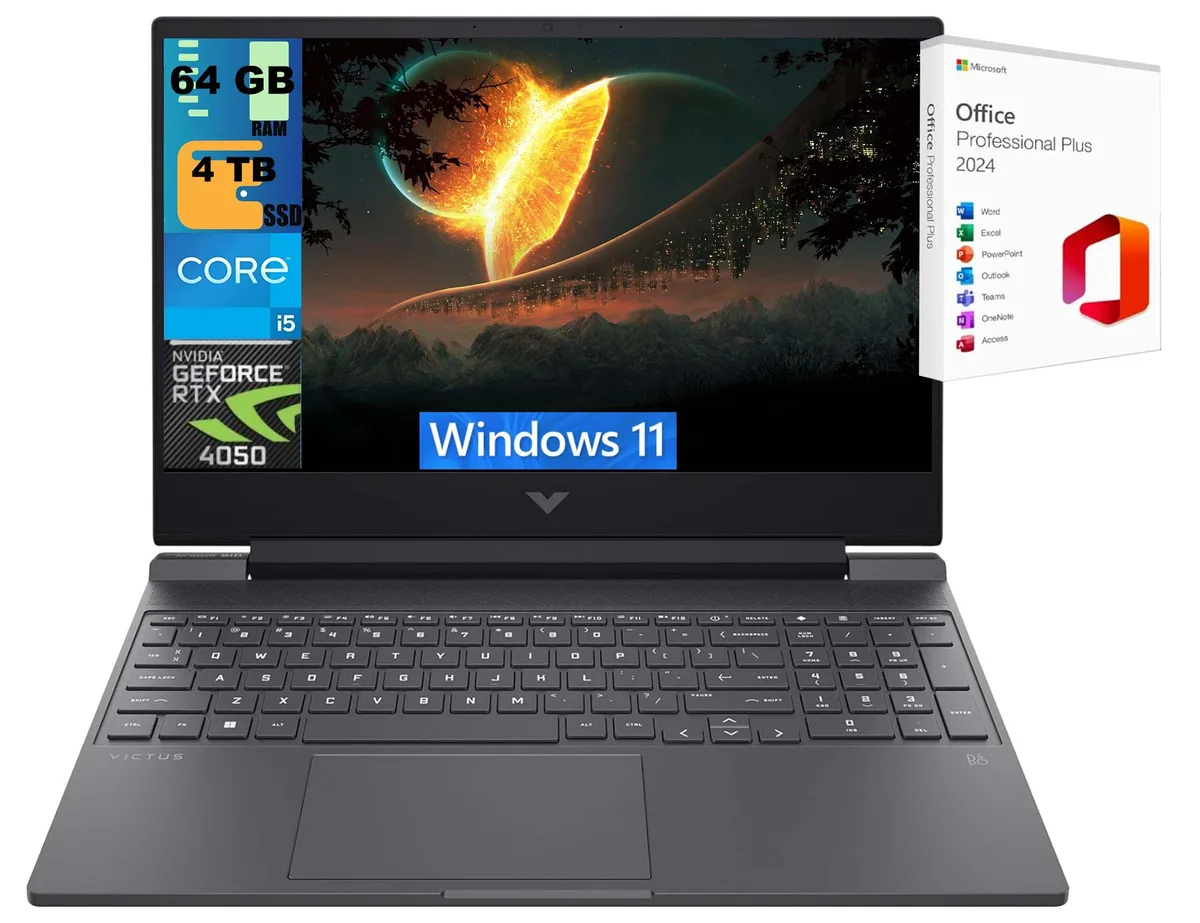 HP HP Victus 15 Gaming Laptop Grey RTX 4050 i5-12500H 64GB 4TB — product photo