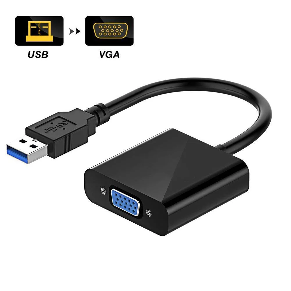 LUOM LUOM USB 3.0 to VGA Adapter 1080p 60Hz Black — product photo