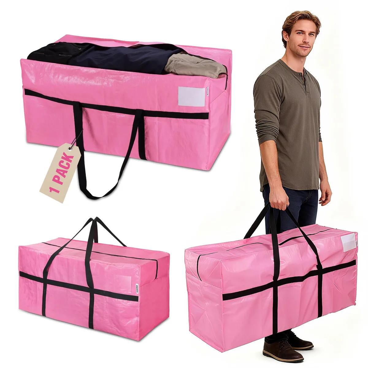  Samsill 66 Gallon Storage Bag 45 x 16 x 22 inches Pink — product photo