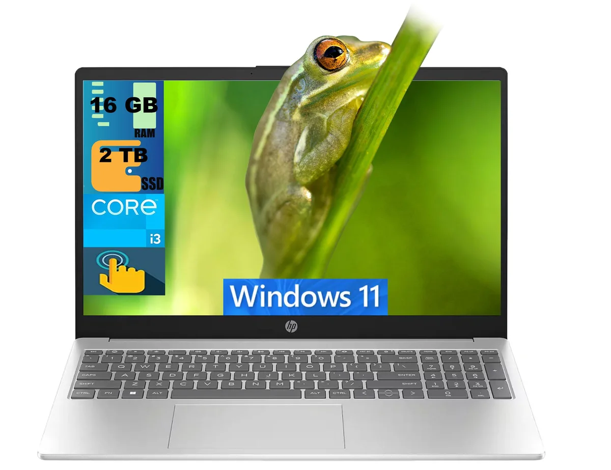 HP HP 15 laptop i3-1215U 16GB 2TB 15.6" HD touchscreen Silver — product photo