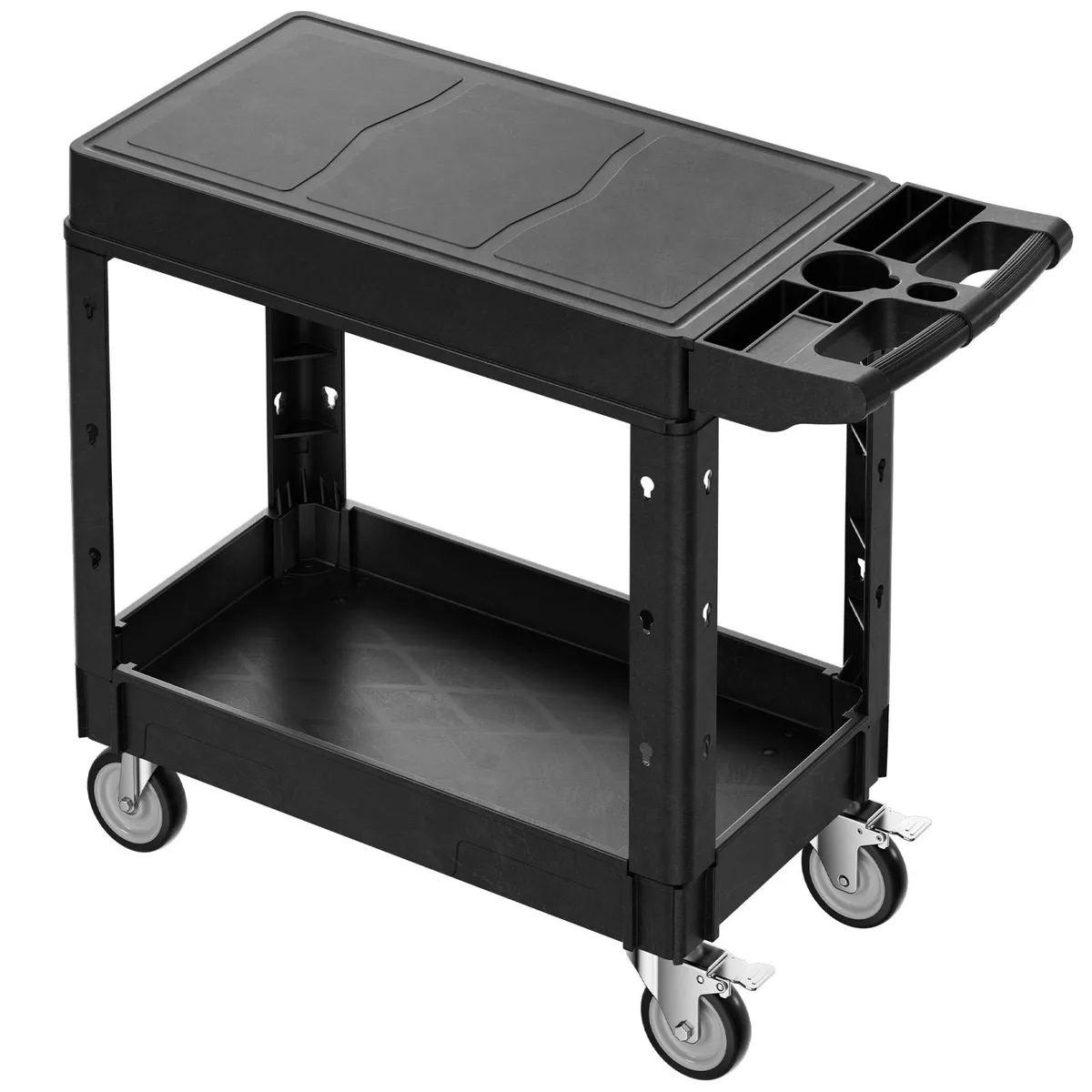 VEVOR VEVOR Utility Cart 550 lbs 31.3 x 17.7 in Two-Shelf Black — product photo