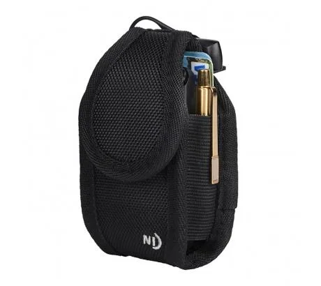 Black clip case with elastic nylon and hook-and-loop closure