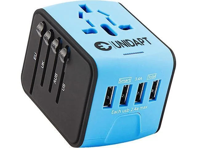 LORDWORLD LORDWORLD Universal Travel Adapter 4 USB 2.4A Blue — product photo