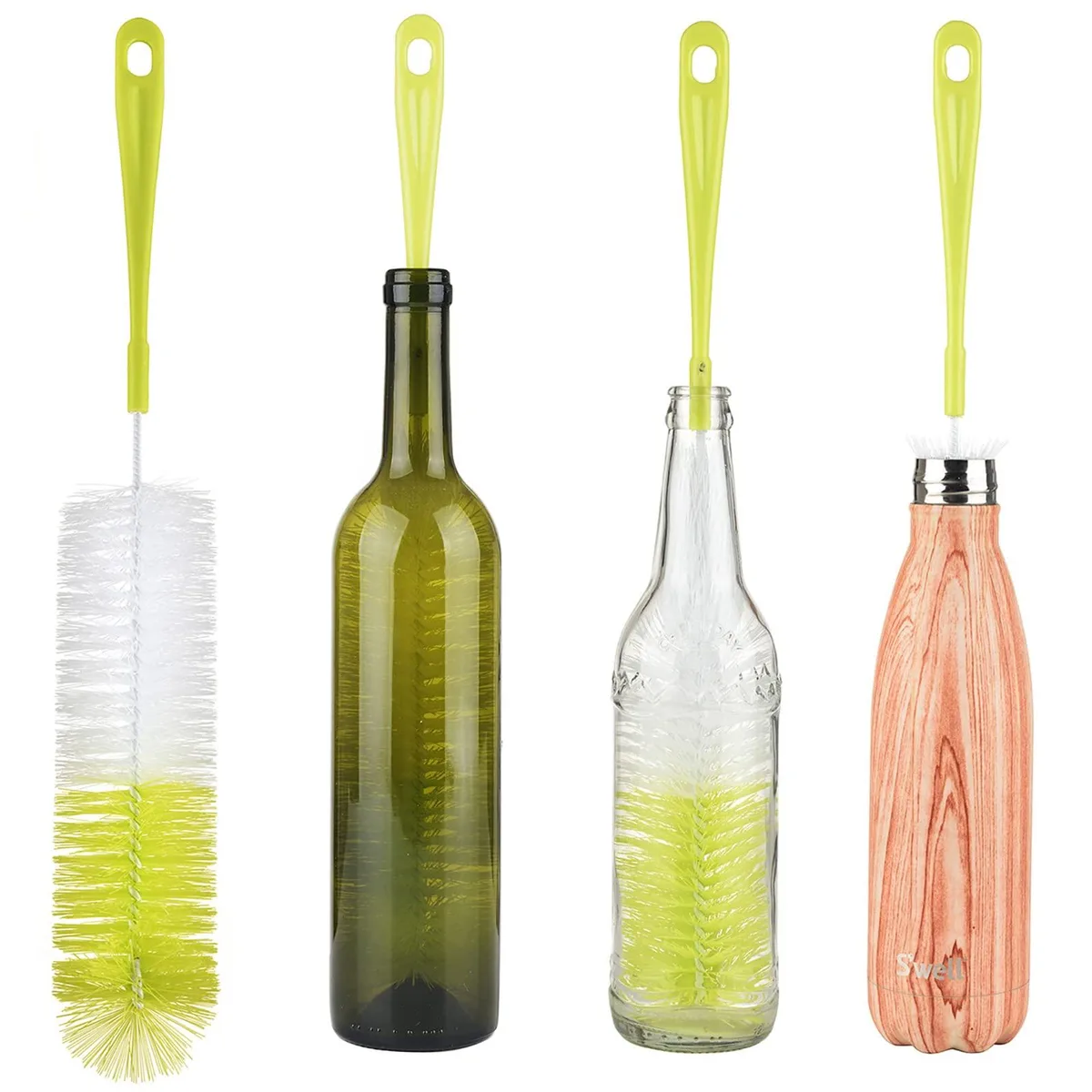 16 inch bottle brush with wide bristle head and handle loop
