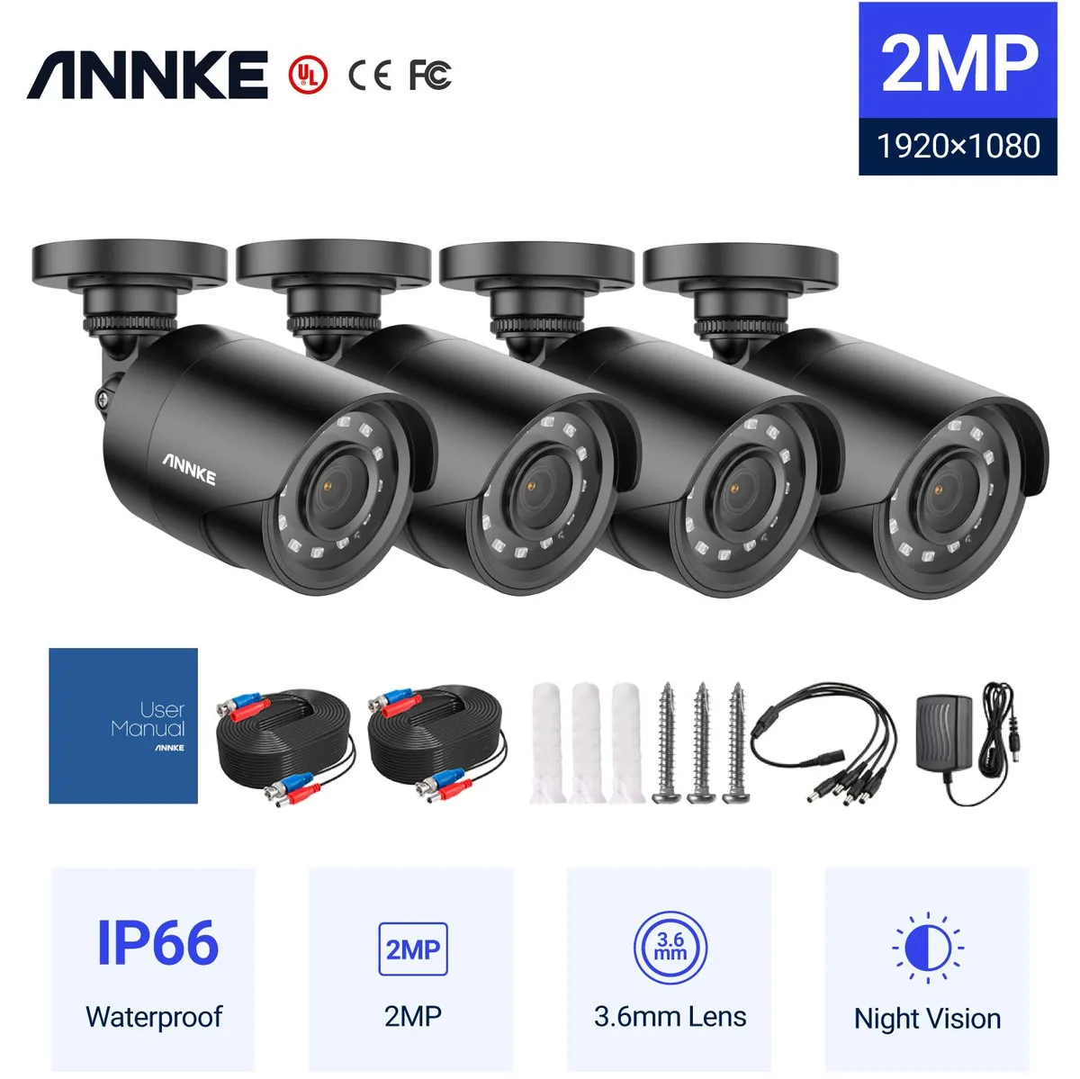 Annke Annke 4-pack 1080p TVI bullet camera system — product photo