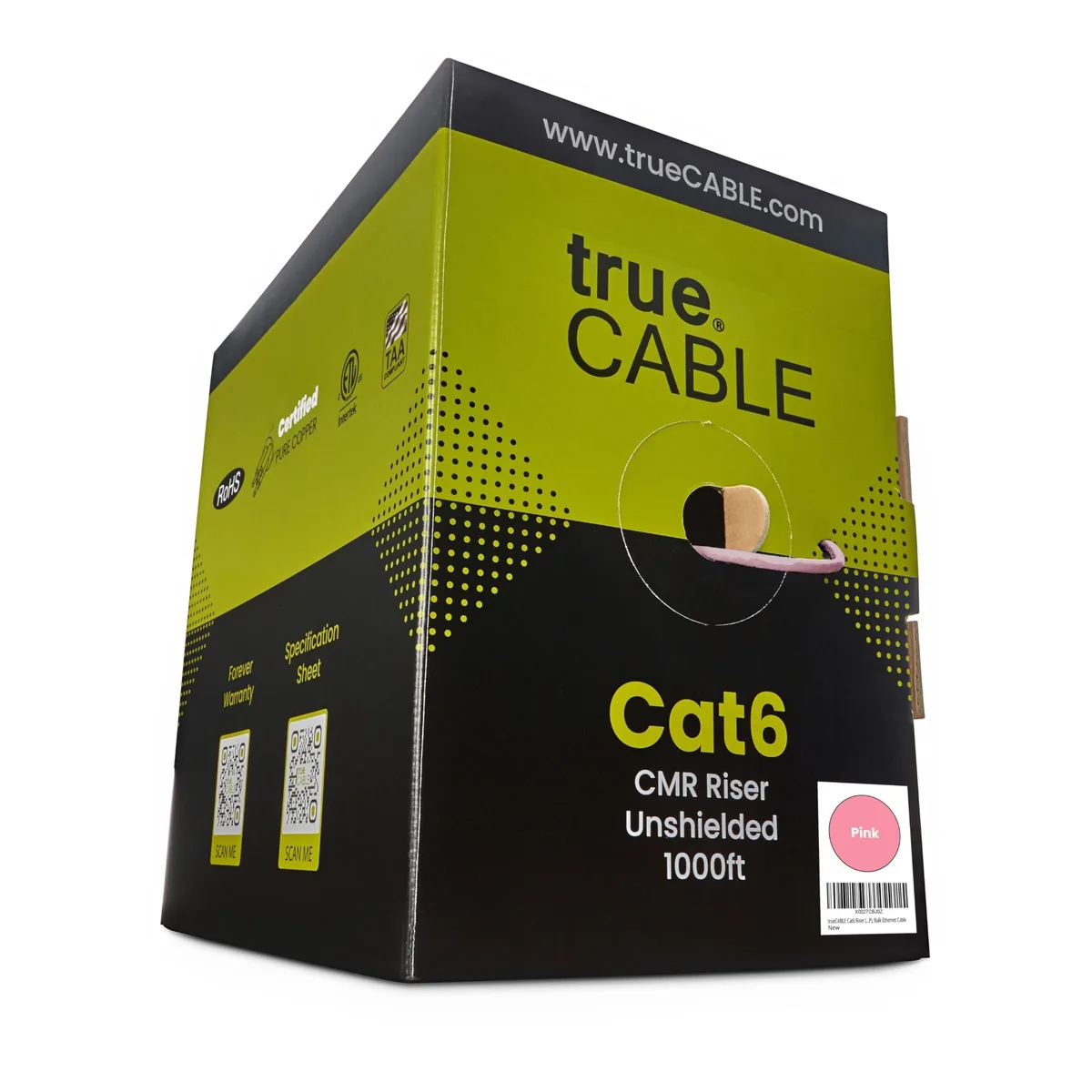 Avantalk Avantalk 2 in 1 accessory Cat6 riser pink 23AWG 1000ft — product photo