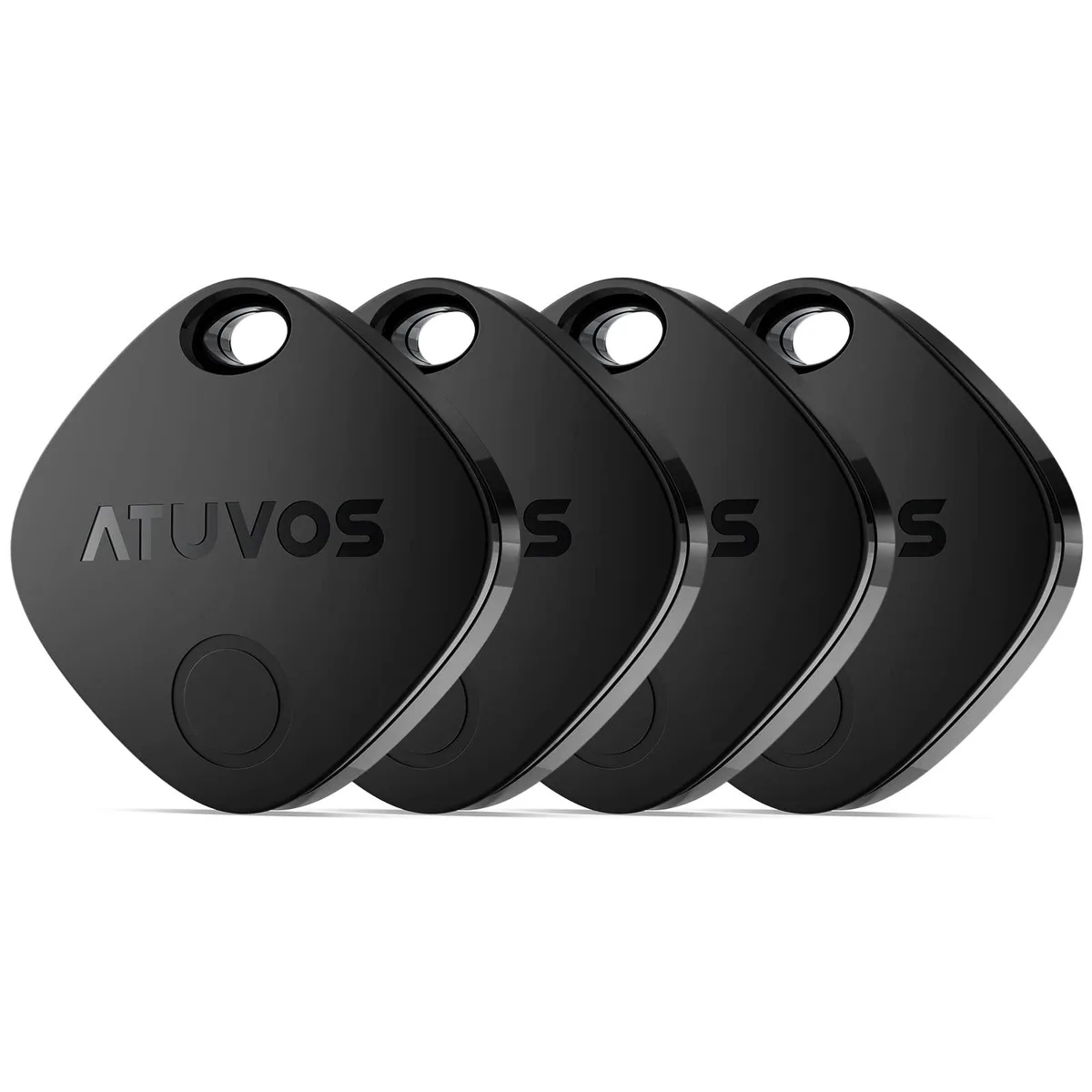 ATUVOS Air Tracker Tags 4 Pack White 2.9" 1.37" .39" .068kg IP67 80-100dB 200ft 356d 2021 — product photo