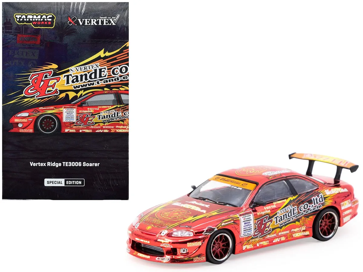 Tarmac Works Tarmac Works Toyota VERTEX Ridge TE3006 Soarer RHD Chrome Red "Tokyo Auto Salon 2026" 1/64 hobby collectible — product photo