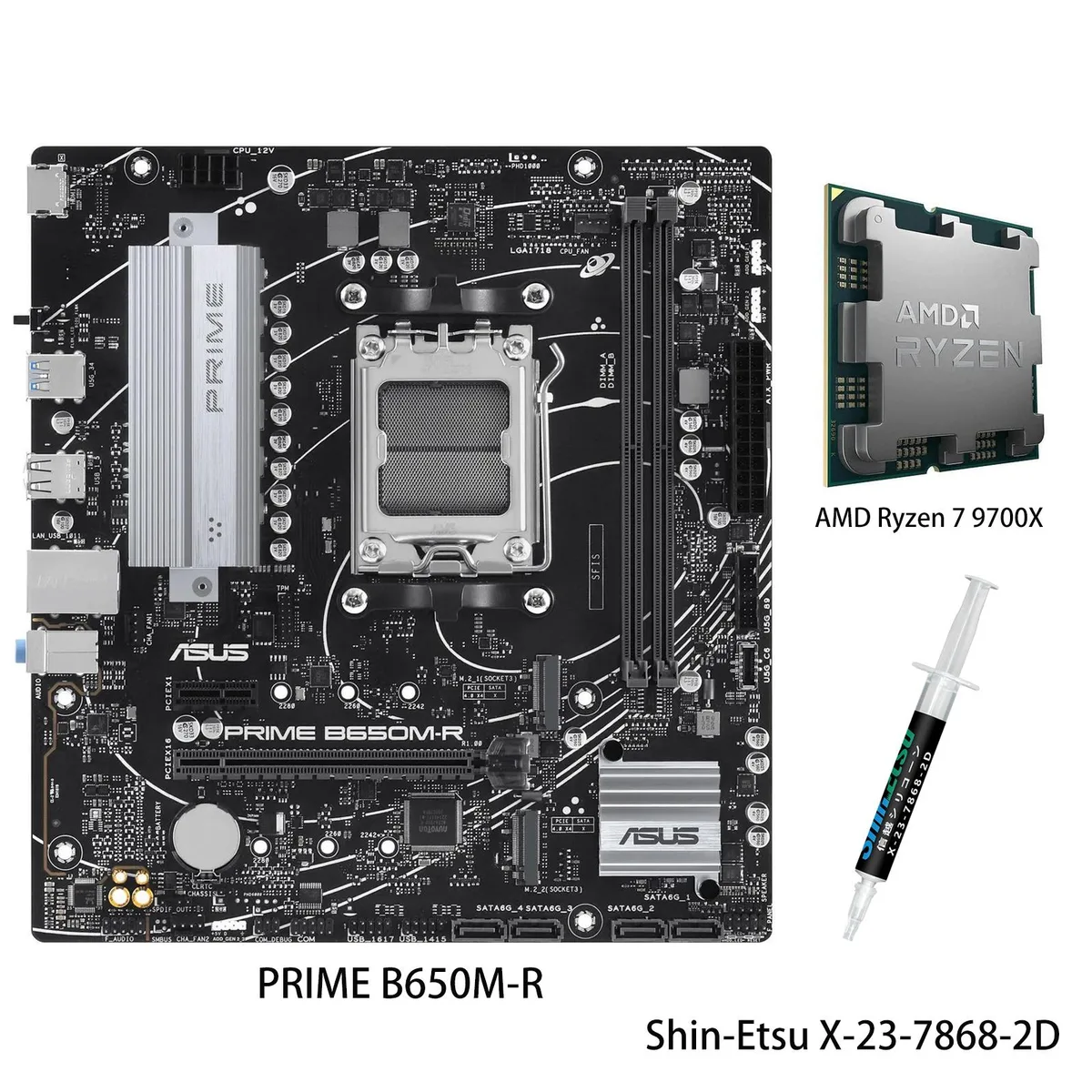 ASUS ASUS PRIME B650M-R &amp; Ryzen 7 9700X AMD motherboard combo — product photo