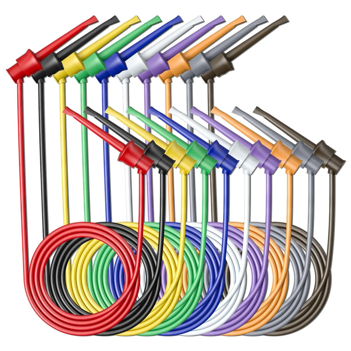KEHIPI KEHIPI Test Leads 10PCS Hook Clip to Hook Clip 1m 500V 5A electrician tool — product photo