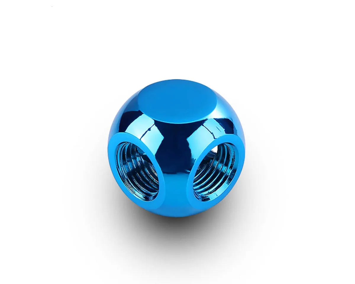 Bykski Bykski G 1/4in Female 4-Way Quad Adapter Block Blue 23.9mm — product photo