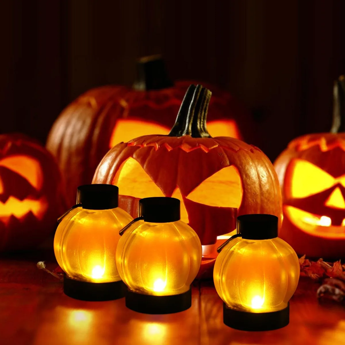 Image Image DE153 12 LED Pumpkin Tealights Home Accents — product photo