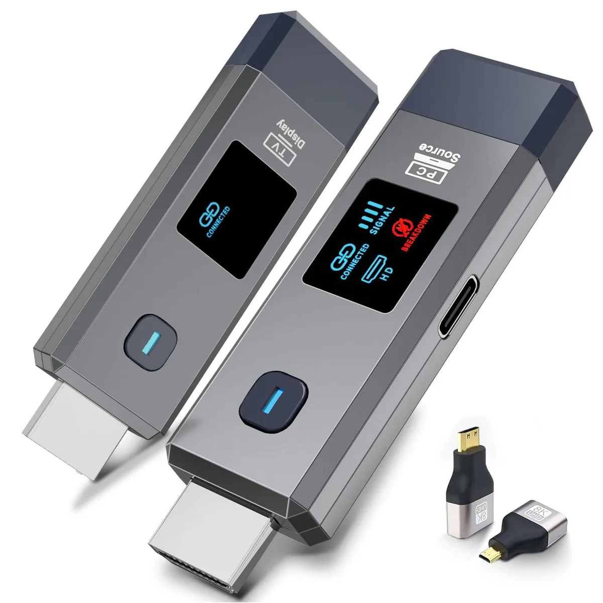  ANJCTDD Grey-WX-50M-01 Wireless HDMI Transmitter Receiver 1080P 60Hz 2.4G 5.8G 165ft 328ft — product photo