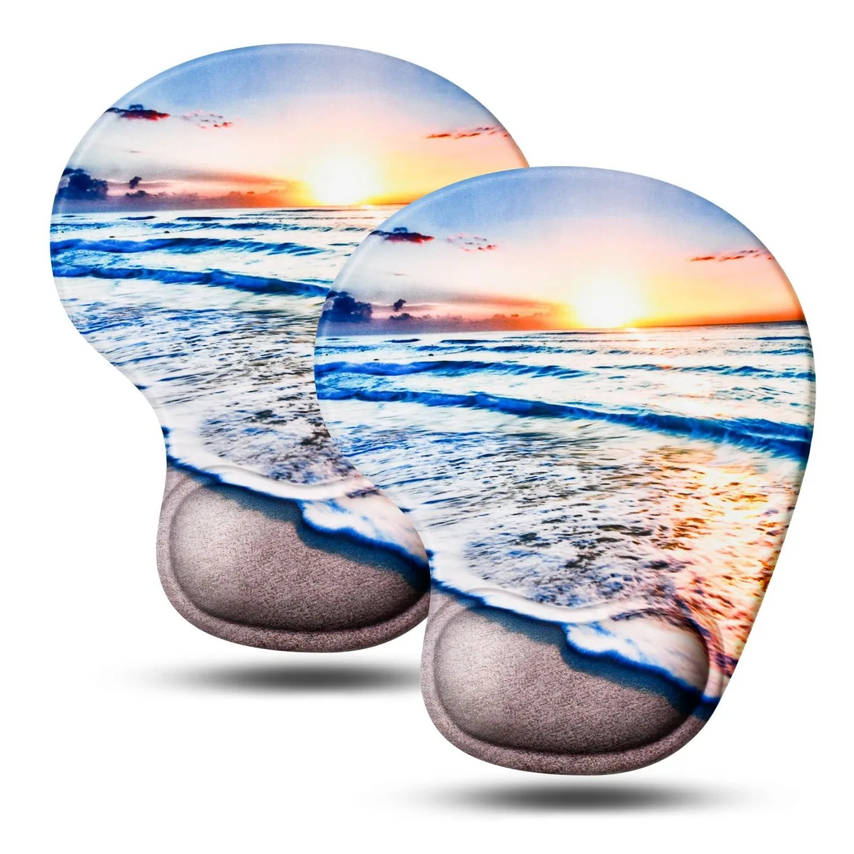  JIKIOU B11003 Ergonomic Mouse Pad Gel Wrist Rest 2 Pack Small Beach — product photo