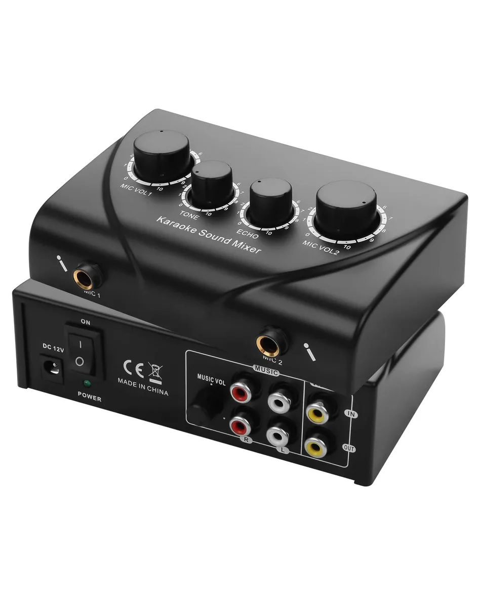  CERRXIAN Karaoke Audio Mixer Dual 6.5mm MIC Echo Control — product photo