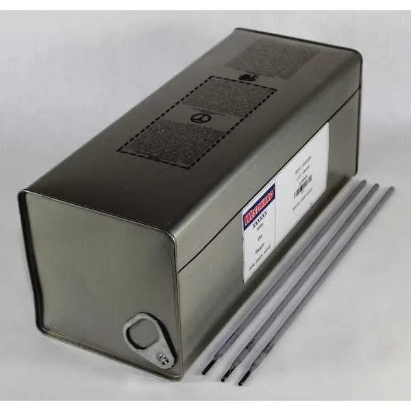 Cardboard box of 50 lb welding electrodes 3/32 inch diameter 14 inch length
