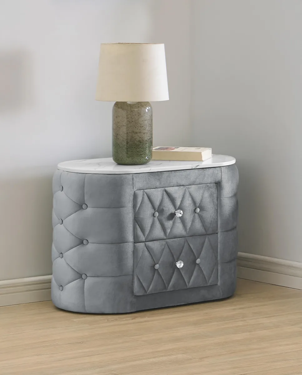 tuphen tuphen Gray Nightstand Oval 31.0 19.0 24.4 Bedroom Set — product photo