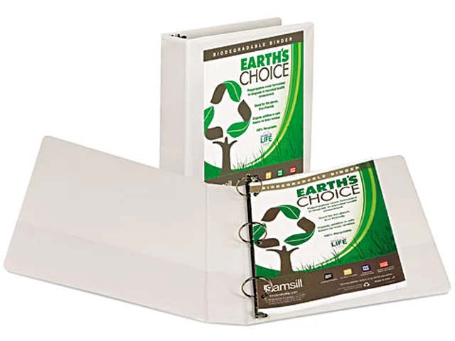 Samsill Samsill 18957 Biodegradable Round Ring View Binder 1-1/2" White — product photo