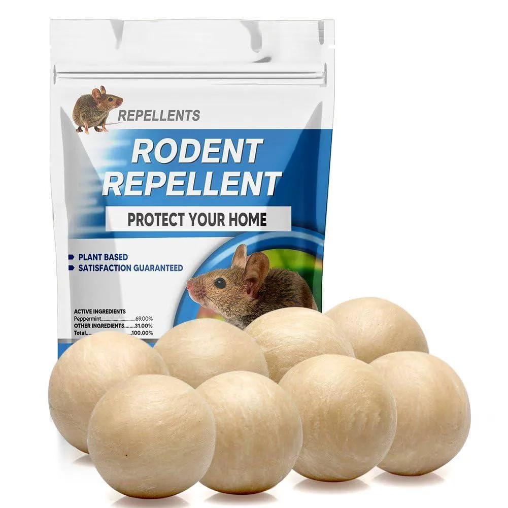 Eight peppermint-scented repellent balls in a bag