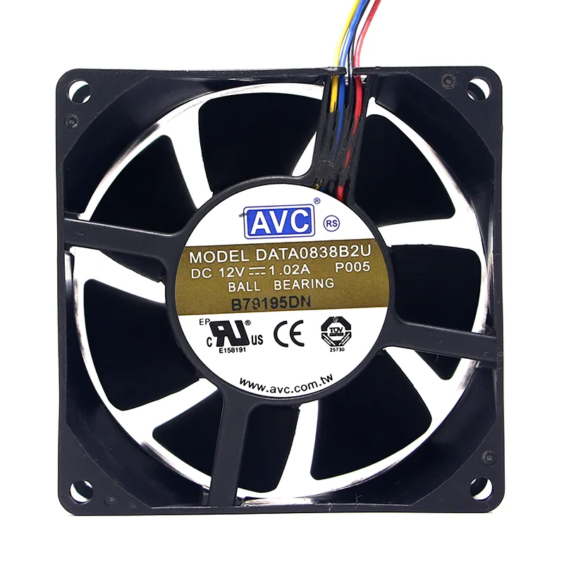 SXDOOL SXDOOL 80mm Case Fan Ball Bearing 4 Pin 12V 1.02A 8038 Black — product photo