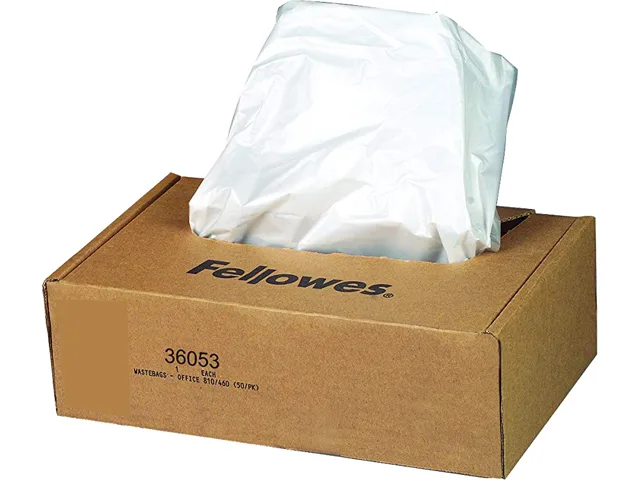 FELLOWES FELLOWES 36053 Shredder Bags Clear 100 Count for SB-95C DM17C — product photo
