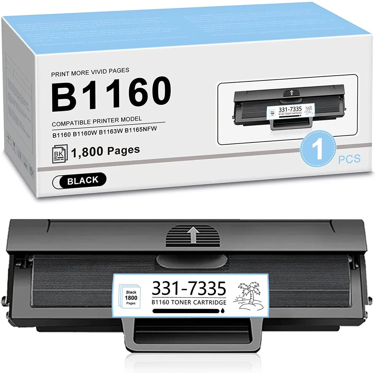 NuoTo NuoTo B1160 331-7335 Black Toner Cartridge 1800 Pages — product photo
