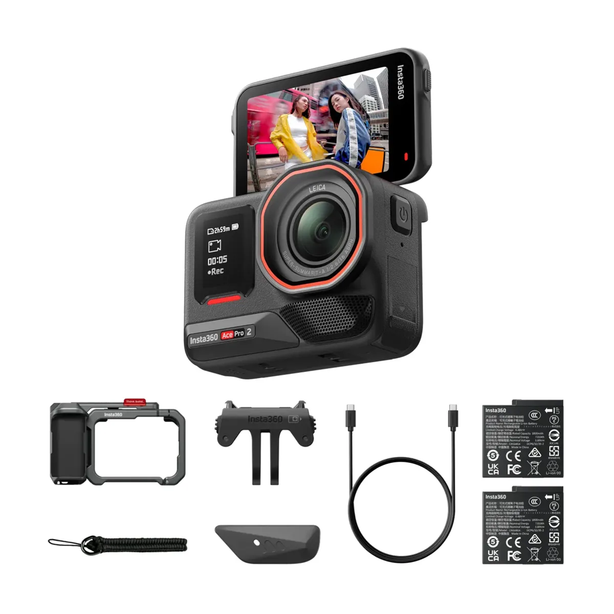 Insta360 Insta360 Ace Pro 2 Xplorer Bundle Dual Battery Slate Gray CINSBBGA-ACEPRO2140 action camera — product photo