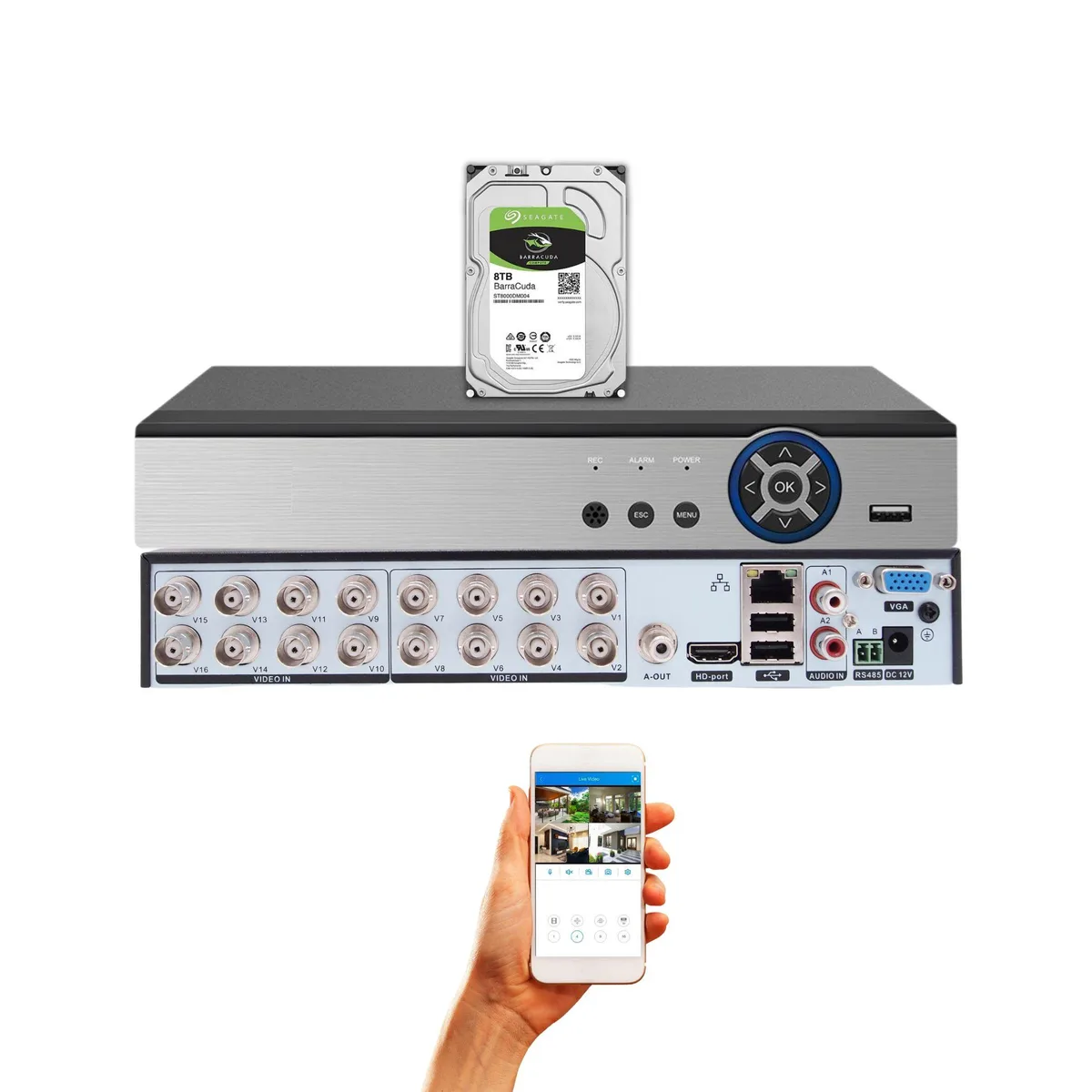 Evertech USA Evertech USA 16 Channel H.265 Hybrid DVR Video Recorder 8TB — product photo