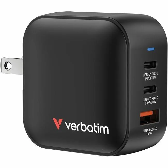 VERBATIM Verbatim Mini GaN Charger 70W 3 Port — product photo