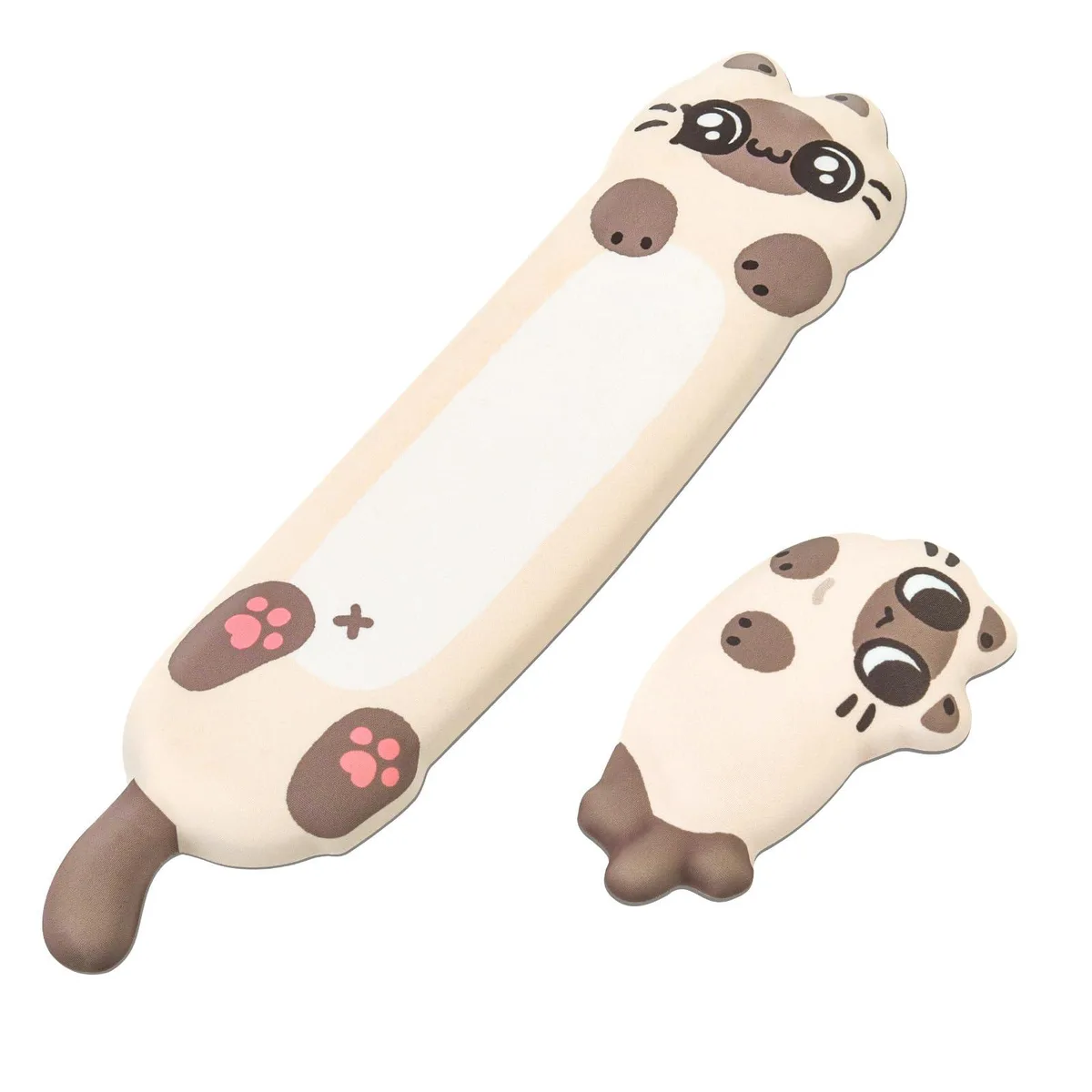  Rskinieei CW01 Cat Keyboard Wrist Rest &amp; Mouse Pad Set Off-White — product photo