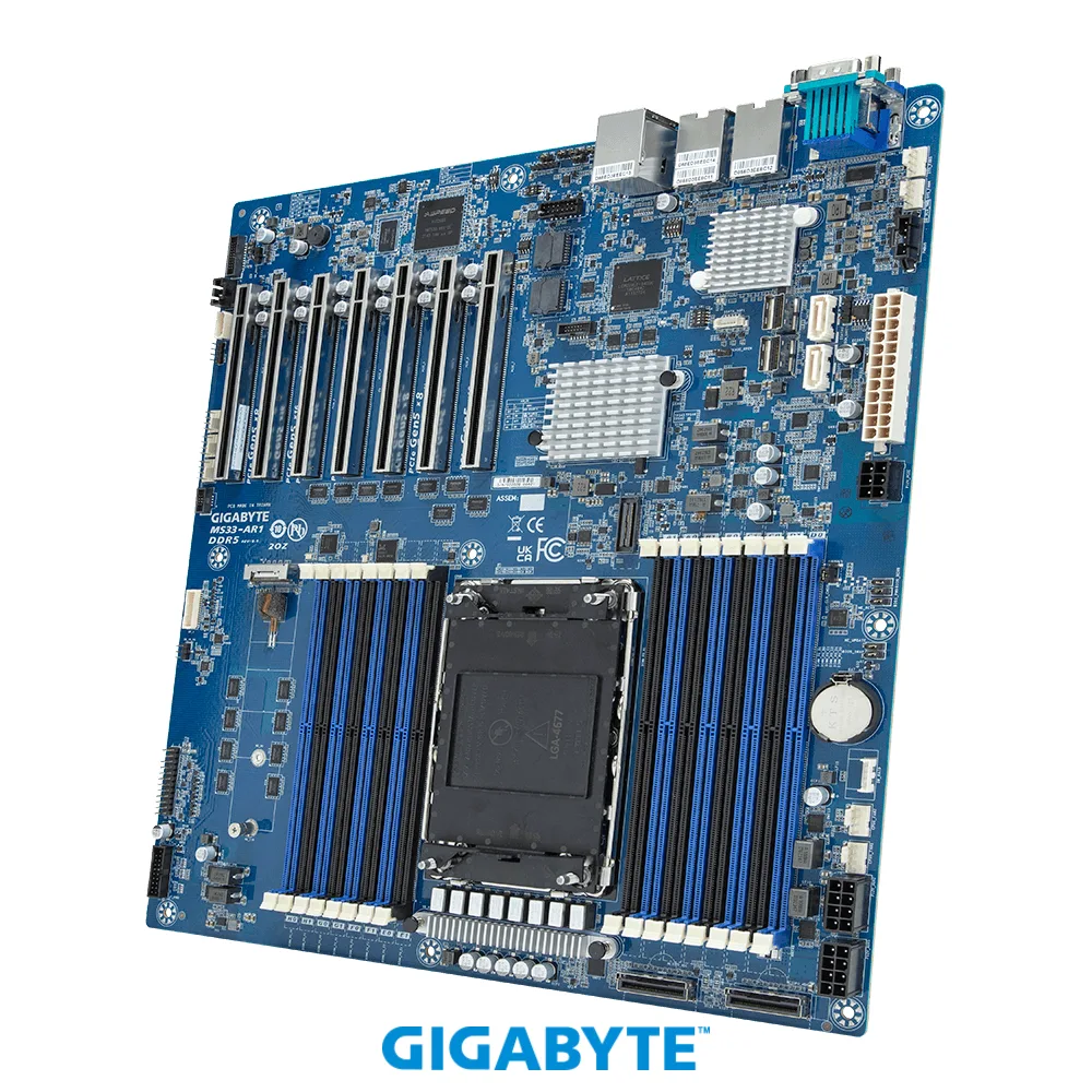 GIGABYTE GIGABYTE MS33-AR1 server motherboard E-ATX LGA 4677 C741 16 DIMM 128GB 10G LAN — product photo