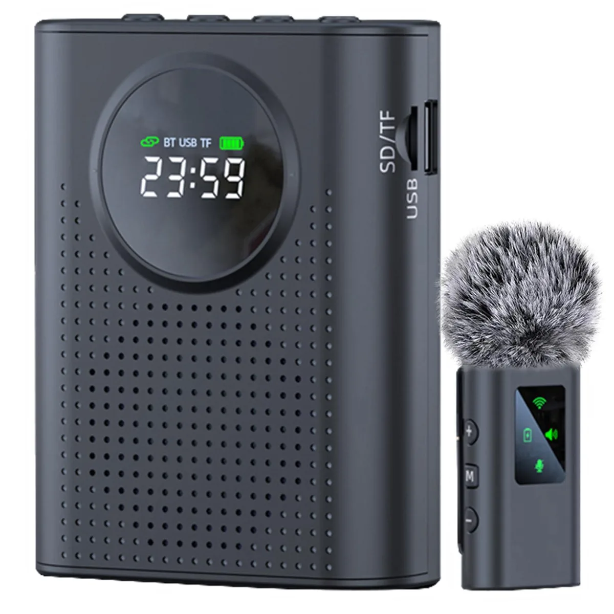  ZERFUN S67 18W PA speaker with 2.4G wireless mic, 24h battery, black — product photo