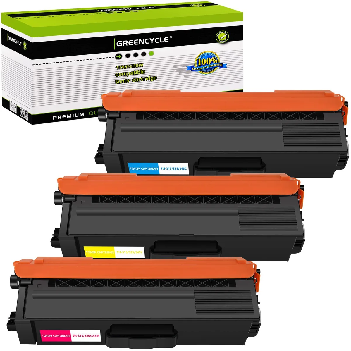 GREENCYCLE GREENCYCLE TN315 3-pack colour toner cartridges (cyan, yellow, magenta) — product photo