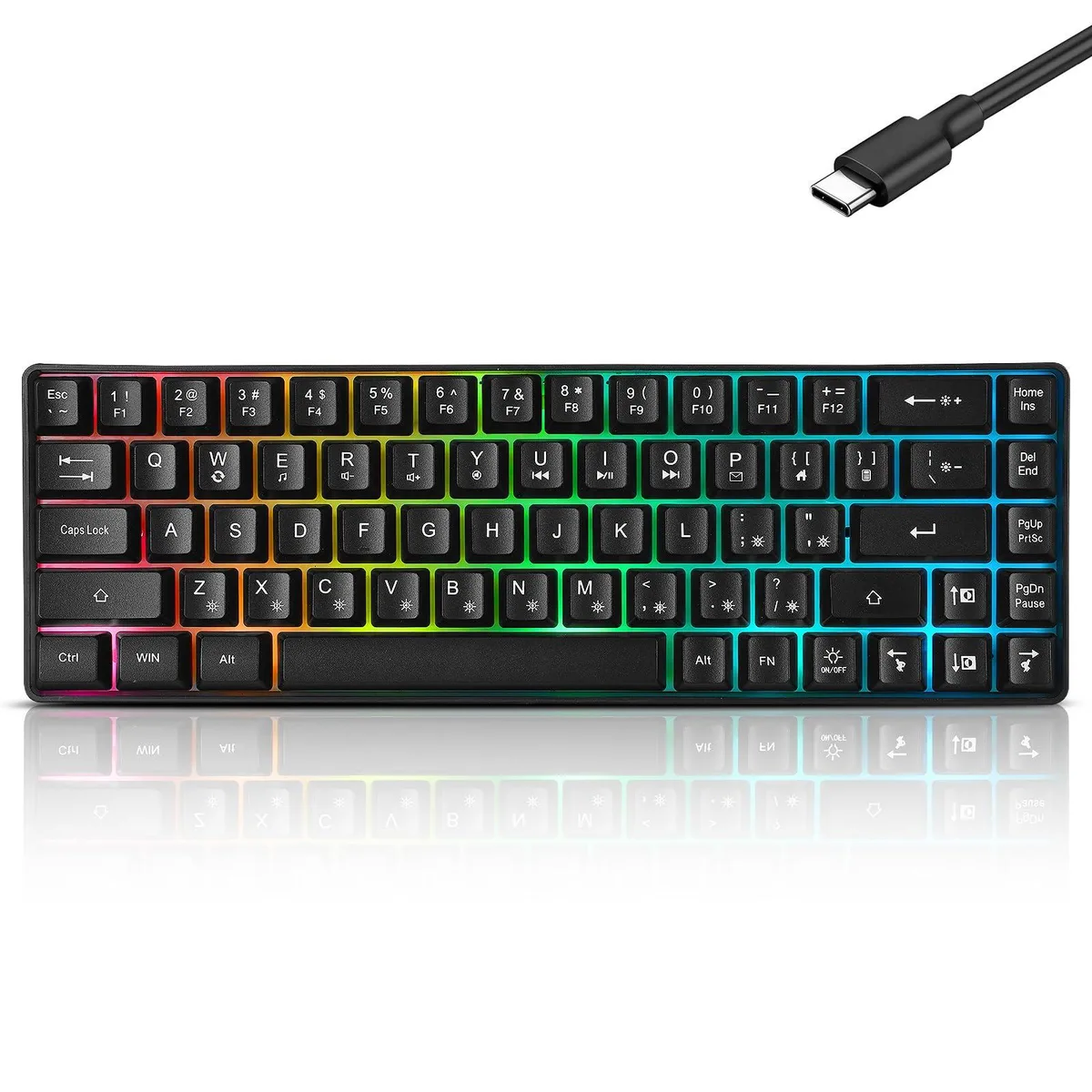 Guiheng 60% 68-Key Wired Gaming Keyboard RGB Black — product photo