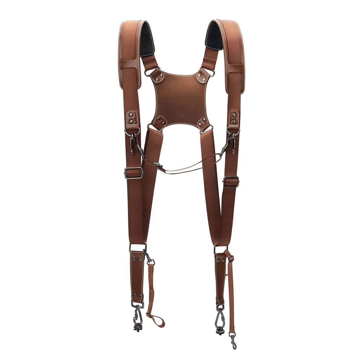  Cwatcun US3-H90-1S-CF Leather Dual Camera Harness 1.0Small 1.0coffee — product photo