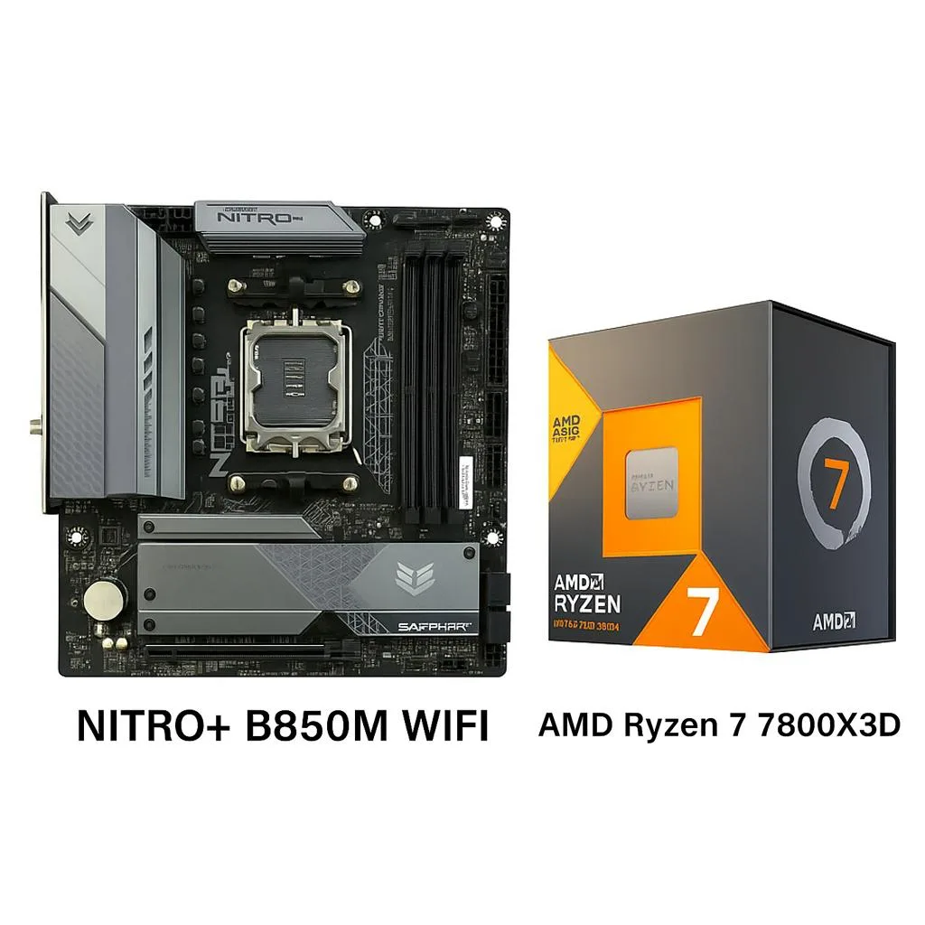Sapphire Tech Sapphire Tech NITRO+ B850M WIFI AM5 Motherboard & Ryzen 7 7800X3D CPU Combo — product photo