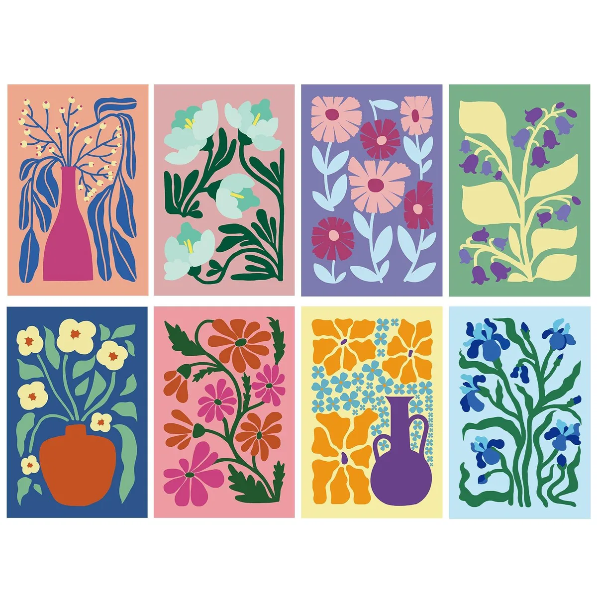 Box of 24 floral greeting cards with kraft envelopes and sealing stickers